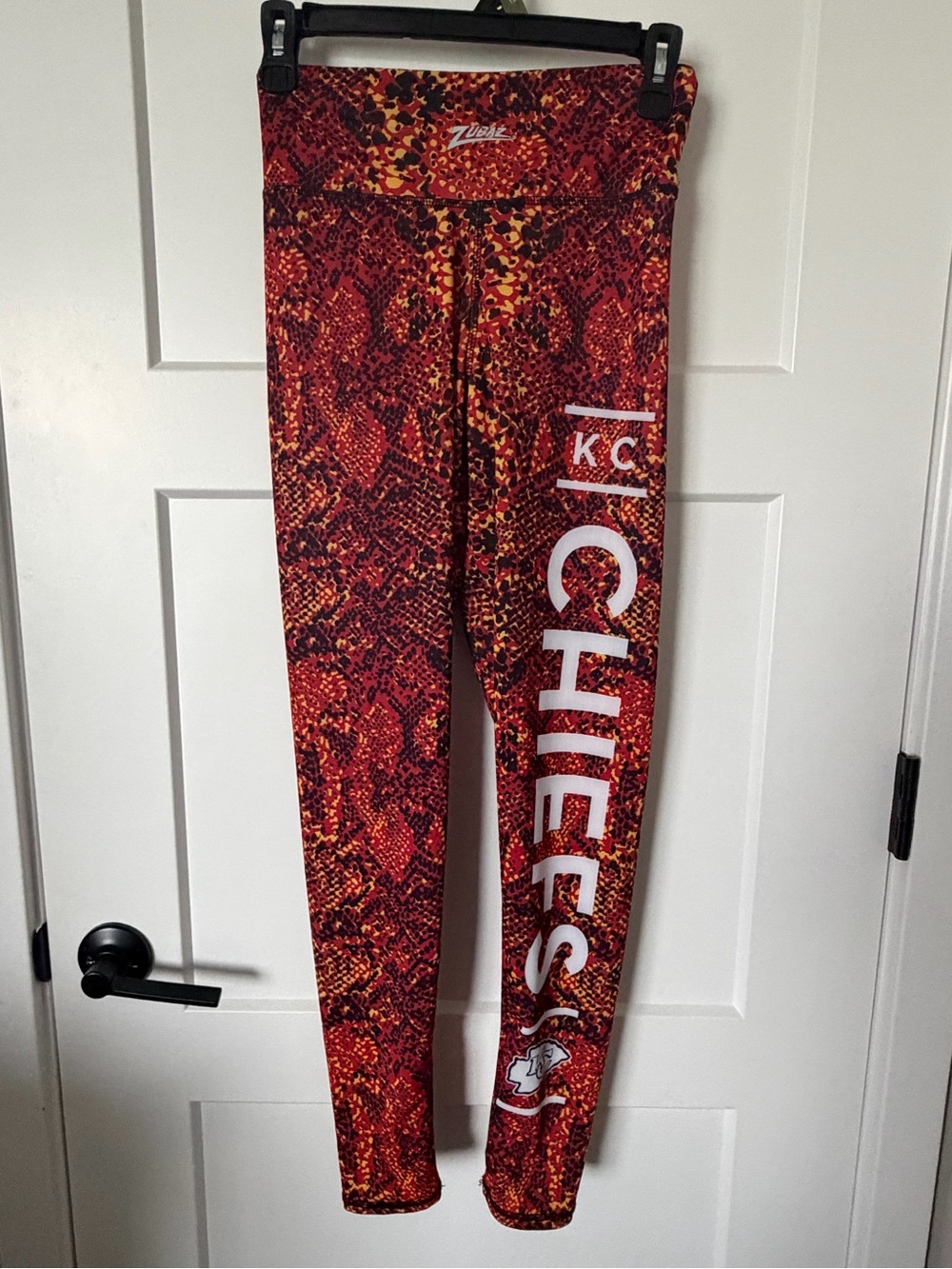 NFL Red KC Chiefs Patterned Athletic Leggings